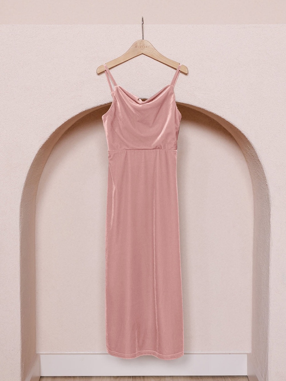 Revelry Juniors Skye Velvet Dress - Size 12 - Blush